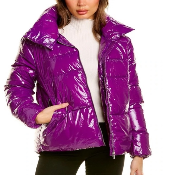 Noize Jackets & Blazers - NWT NOIZE GOLDIE SHORT GLOSS PARKA in GRAPE